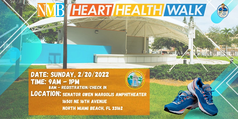 Let’s Get Moving! Annual Heart Health Walk 2022 - Gwen Margolis Amphitheater. Free Event - Registration/Check in begins at 8am